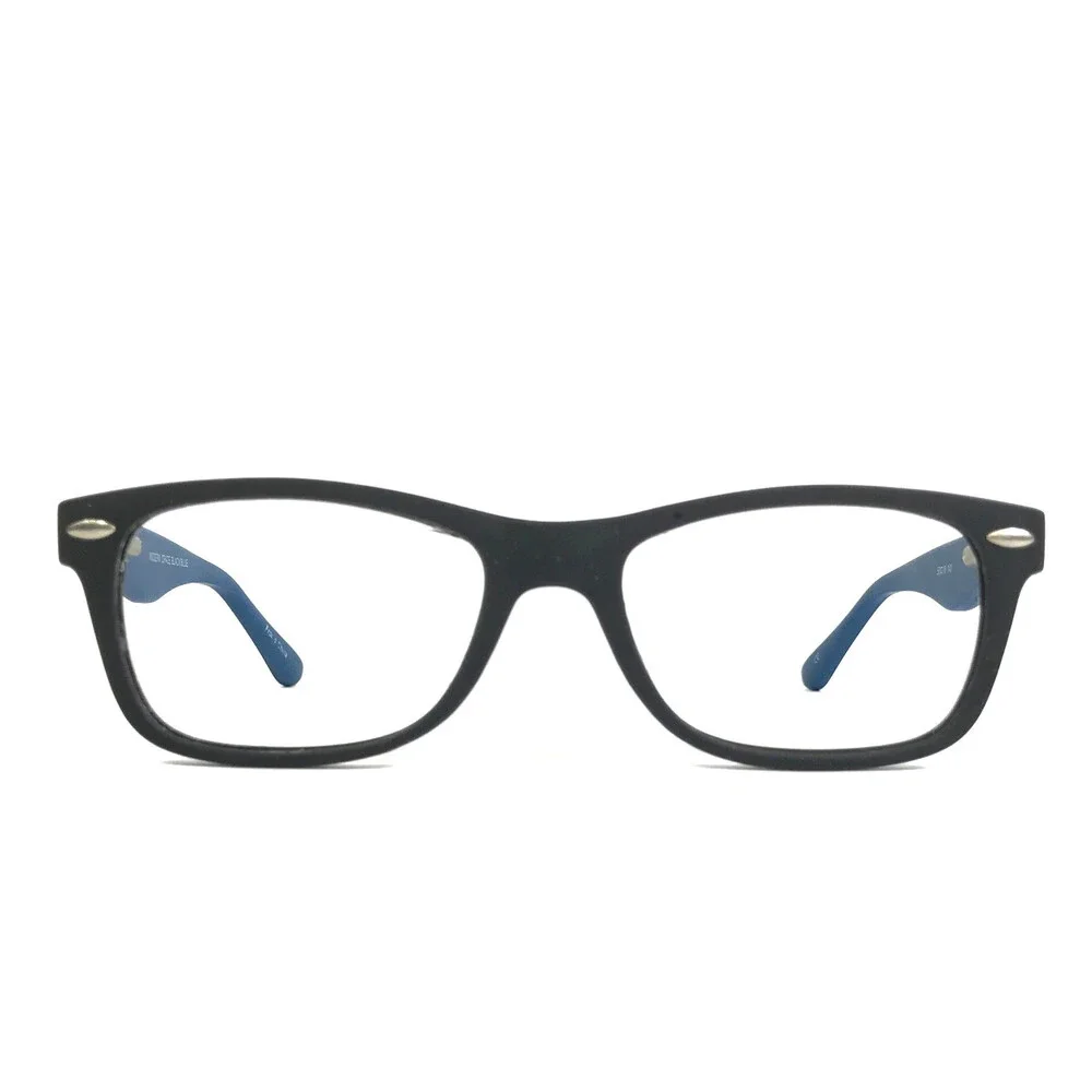 Modern Eyeglasses Frames CRAZE BLACK/BLUE Matte Rectangle Full Rim 50-18-140